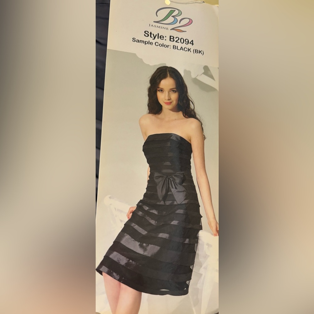 B2 Jasmine Strapless Cocktail Party Prom Dress Black Size 10 NWT - Picture 3 of 5